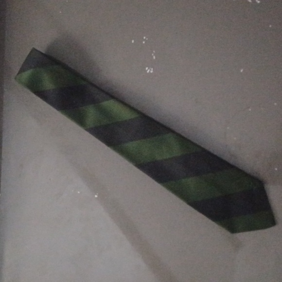 Unknown Other - Vintage Skinny Green and Black Striped Men's Tie